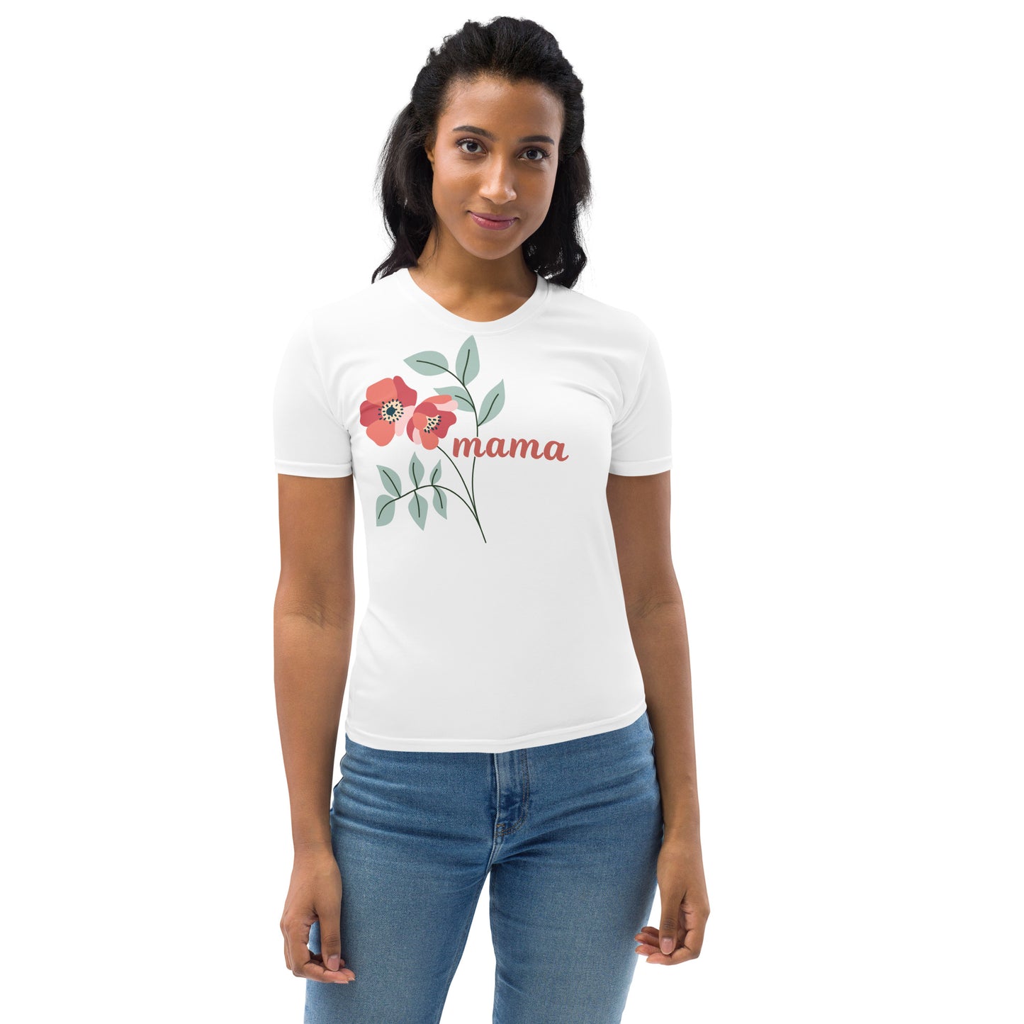 "mama" pink flowers - Women's T-shirt