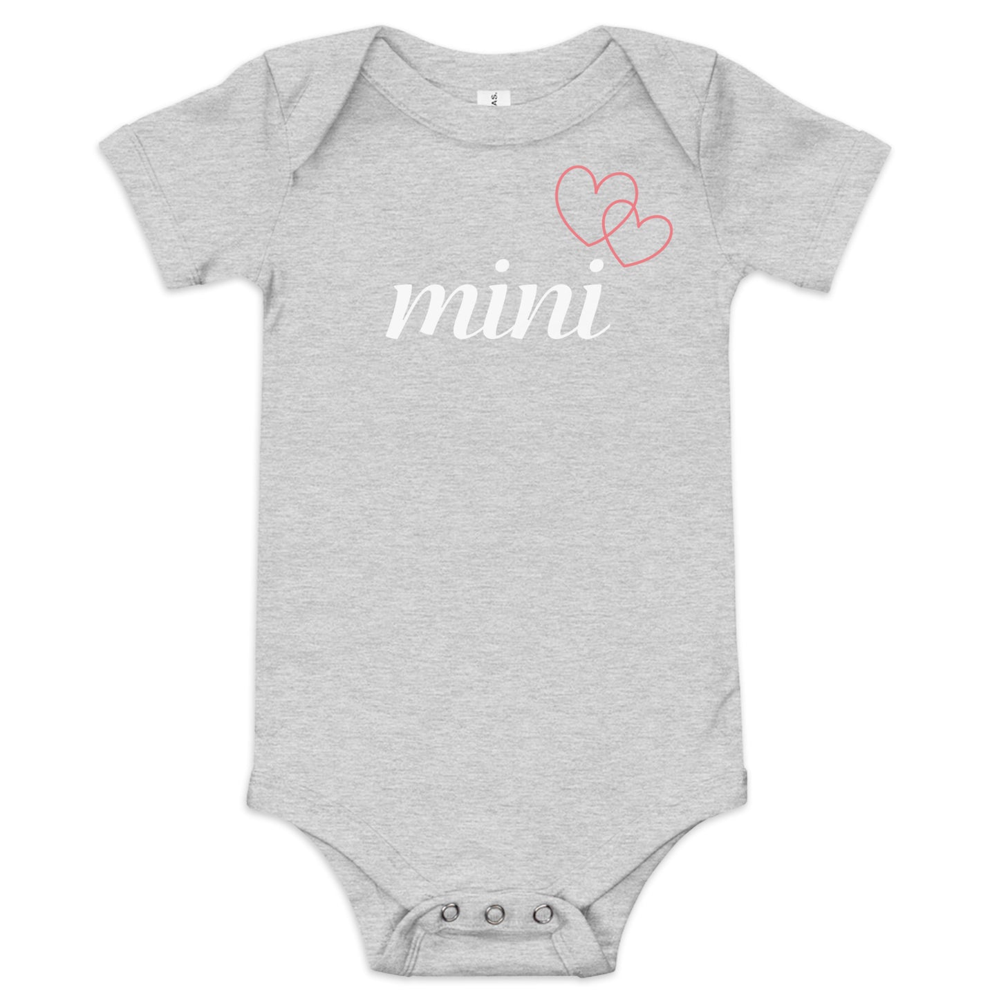 "mini" pink hearts - Baby short sleeve one piece