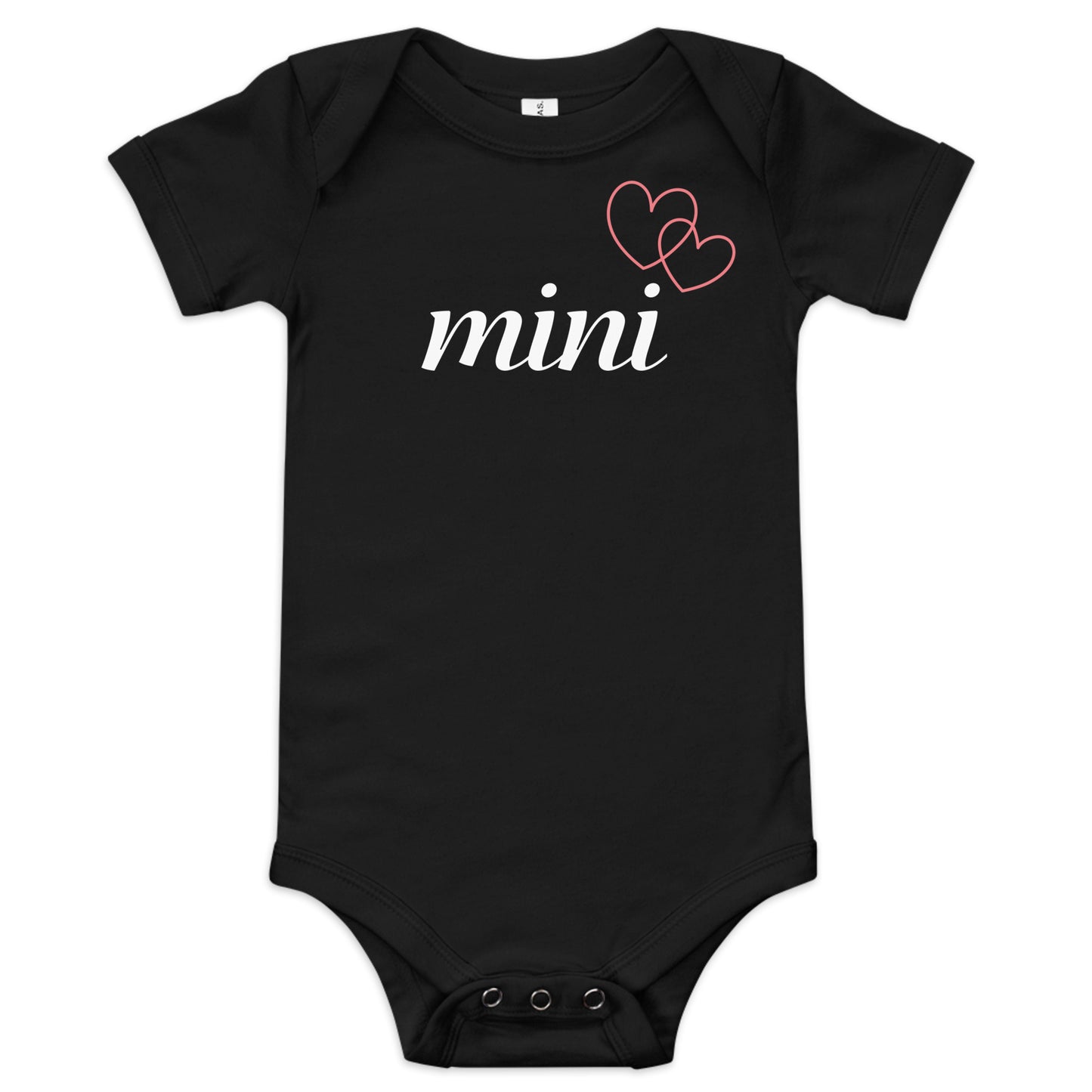 "mini" pink hearts - Baby short sleeve one piece