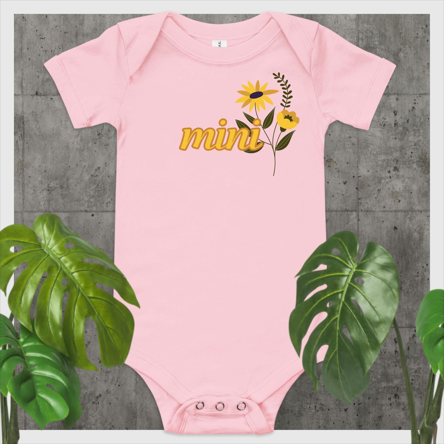 "mini" yellow flowers - Baby short sleeve one piece