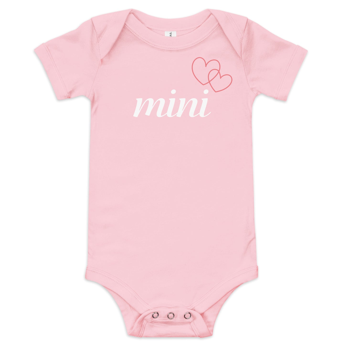 "mini" pink hearts - Baby short sleeve one piece