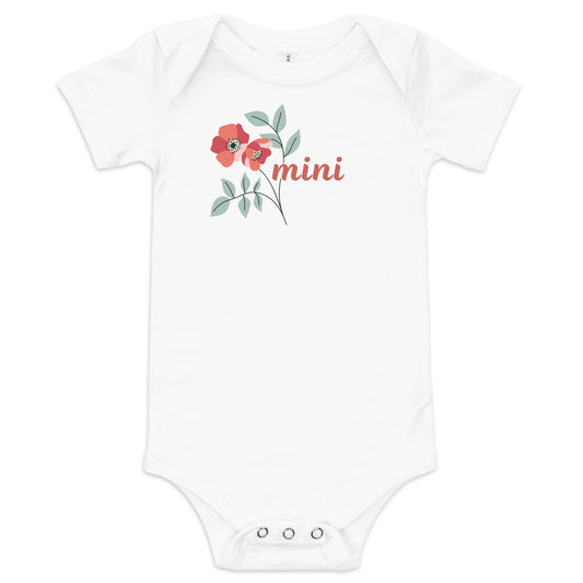 "mini" pink flowers - Baby short sleeve one piece