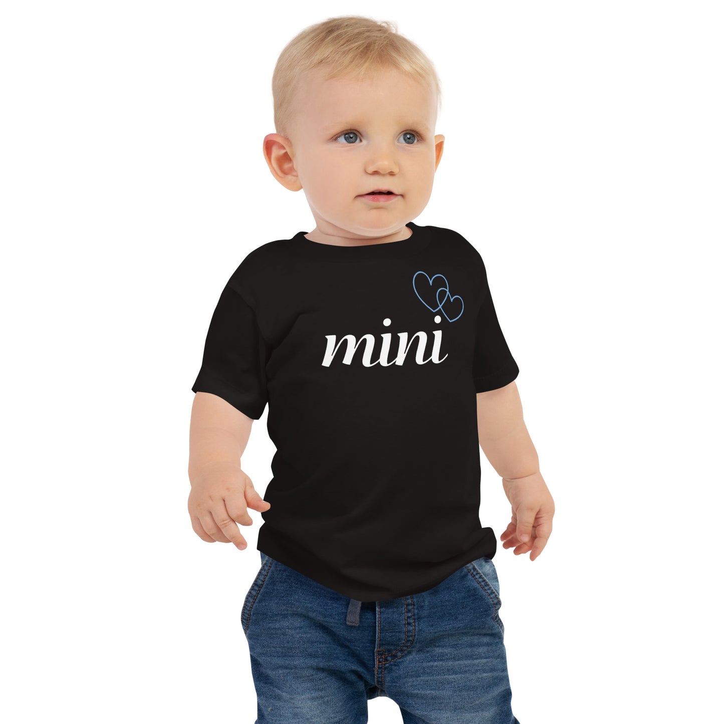 "mini" blue hearts - Baby Jersey Short Sleeve Tee