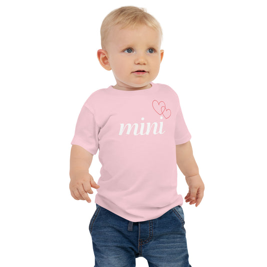 "mini" pink hearts - Baby Jersey Short Sleeve Tee