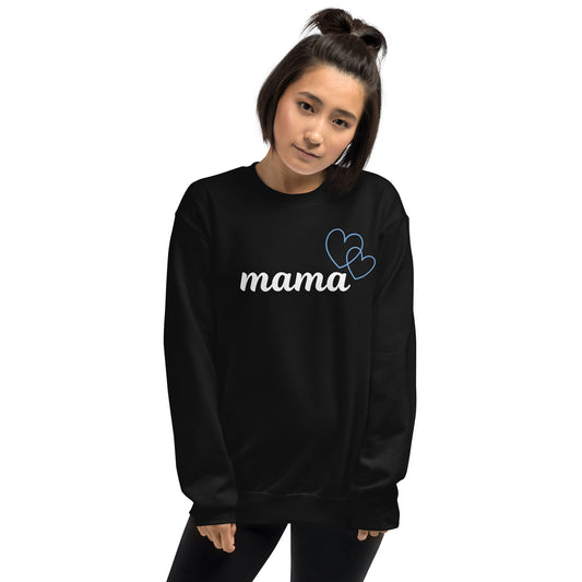 "mama" blue hearts sweatshirt