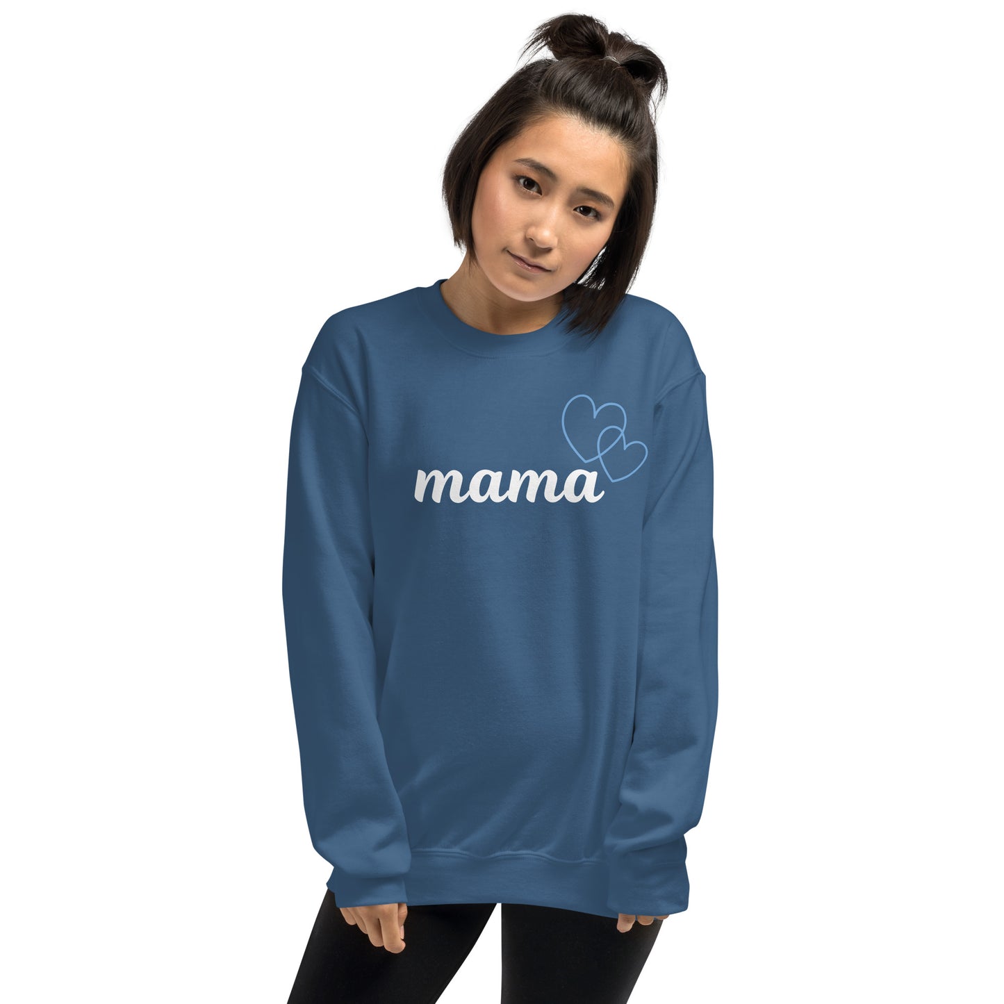 "mama" blue hearts sweatshirt