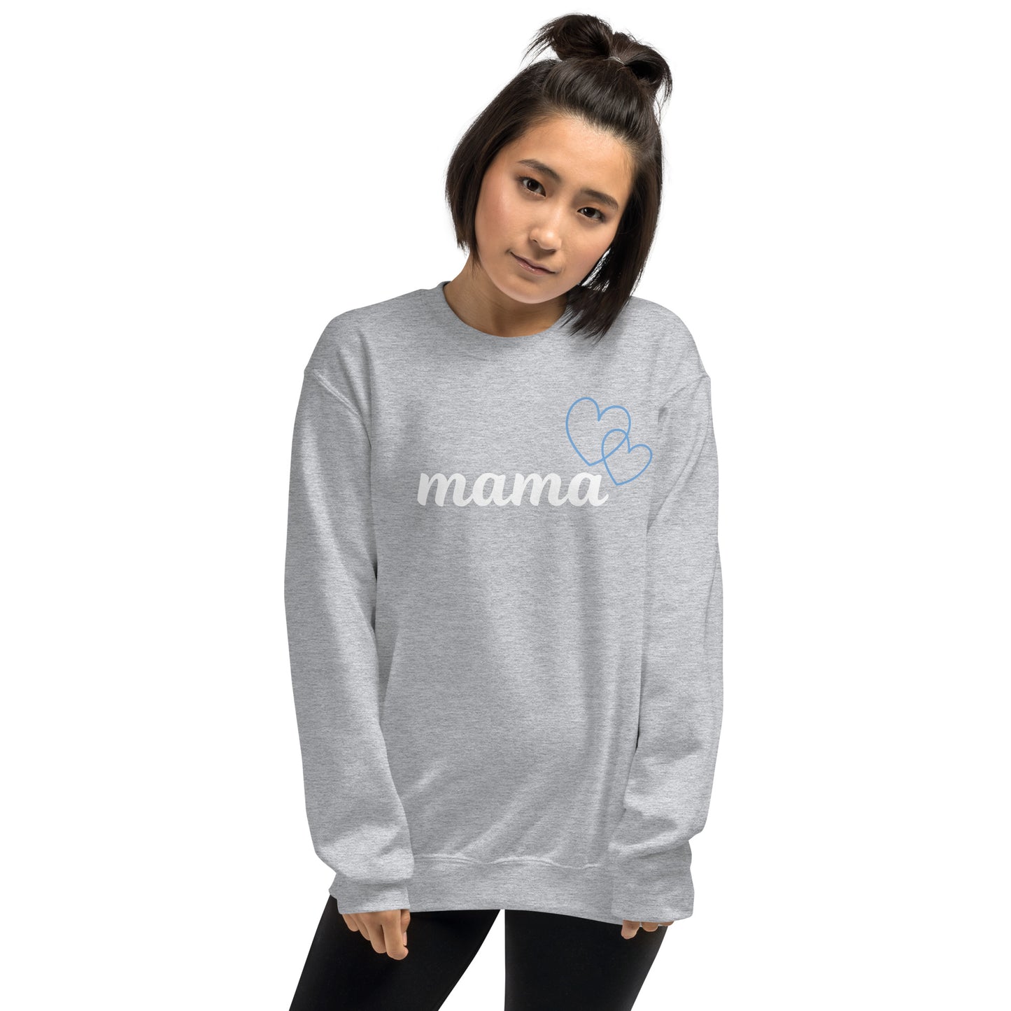 "mama" blue hearts sweatshirt