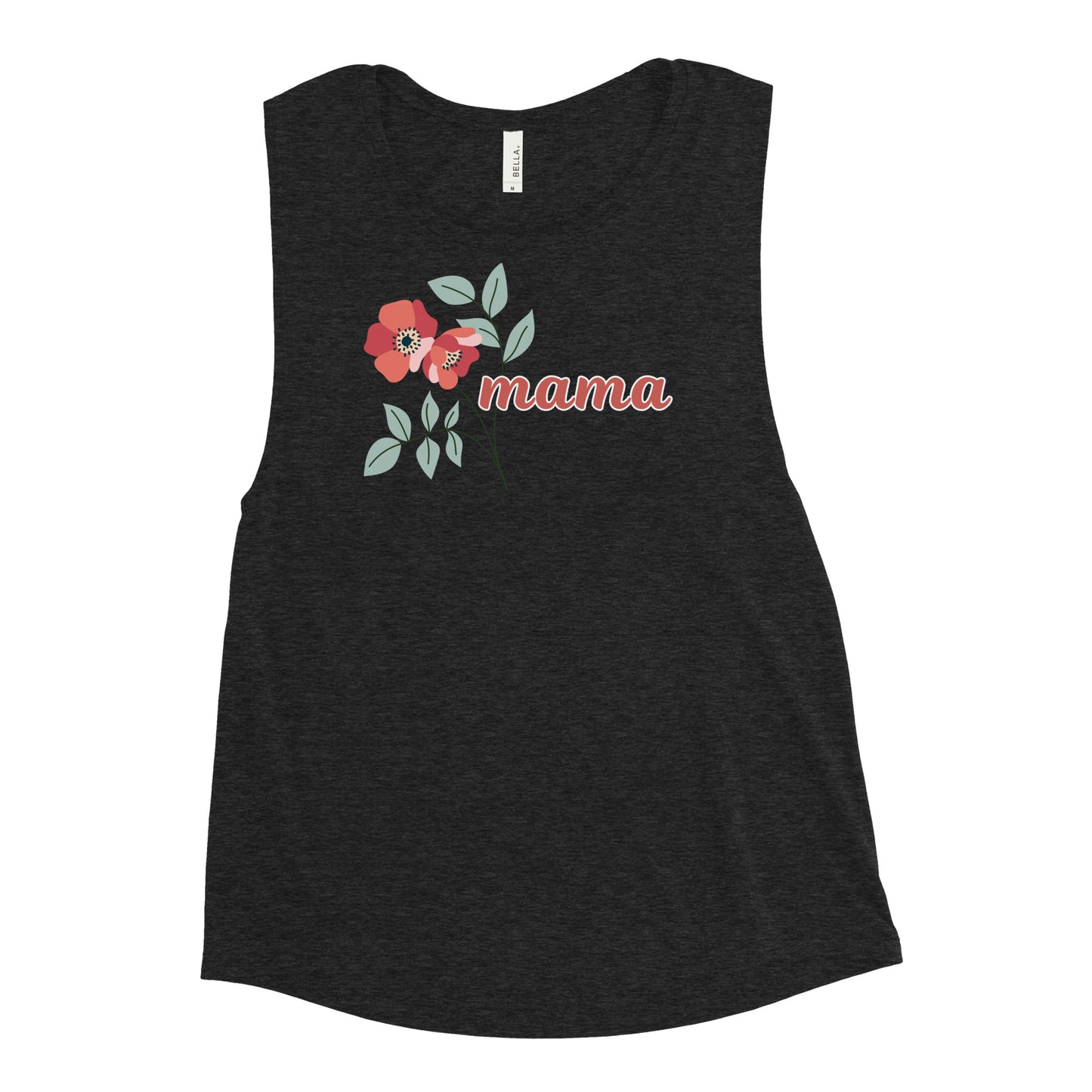 'mama' pink flowers - Ladies’ Muscle Tank